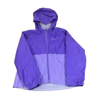 Columbia Girls Purple Hooded Fleece Lined Windbreaker Jacket Size M 10/12
